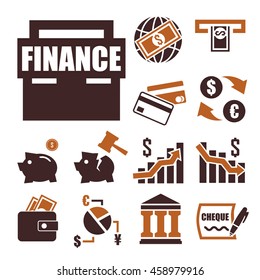 banking, finance icon set