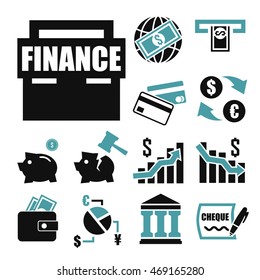 banking, finance icon set