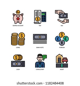Banking and finance icons