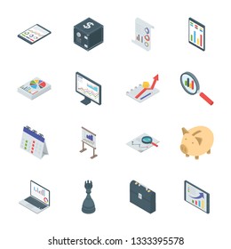 Banking and Finance Isometric Icons 