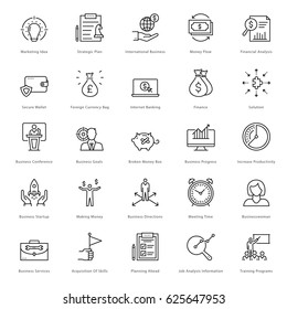 Banking and Finance Line Vector Icons 9