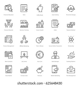 Banking and Finance Line Vector Icons 23