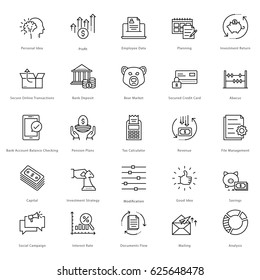 Banking and Finance Line Vector Icons 20