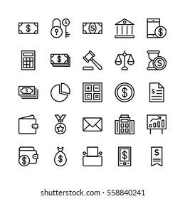 Banking and Finance Outline Vector Icons 1