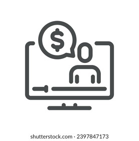 Banking and finance related icon outline and linear vector.