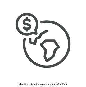 Banking and finance related icon outline and linear vector.