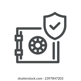 Banking and finance related icon outline and linear vector.