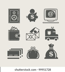 banking and finance set icon vector illustration