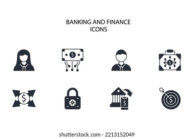 banking and finance thin line icons. Vector illustration isolated on white. Editable stroke