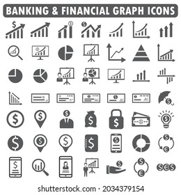 Bank- und Finanzgraph-Icon-Reihe