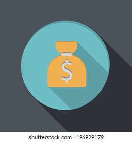 Banking Financial Icon in Flat Design for Web and Mobile