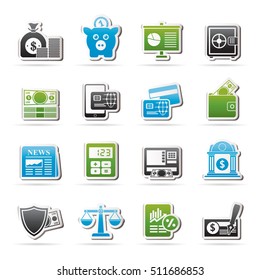 banking and financial services icons - vector icon set