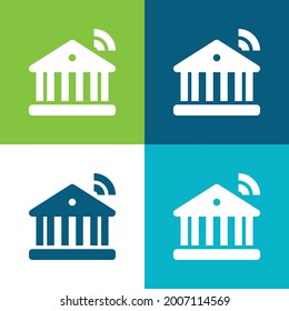 Banking Flat four color minimal icon set