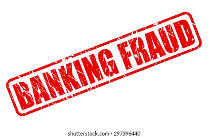 BANKING FRAUD red stamp text on white