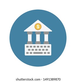 banking glyph flat vector icon