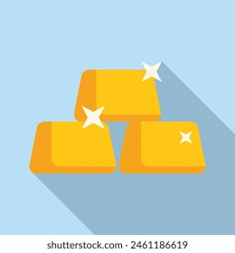 Banking gold bars icon flat vector. Loan money. Collateral finance investor