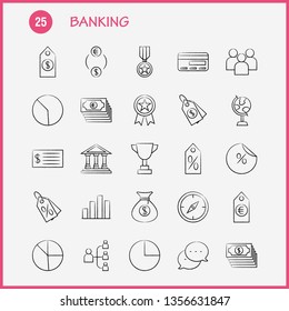 Banking Hand Drawn Icon for Web, Print and Mobile UX/UI Kit. Such as: Achievement, Award, First, Medal, Prize, Achievement, Award, First, Pictogram Pack. - Vector