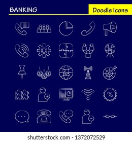 Banking Hand Drawn Icon for Web, Print and Mobile UX/UI Kit. Such as: World, Online, Shopping, Phone, Telephone, Chat, Phone, Mail, Pictogram Pack. - Vector