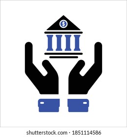 Icono de vector bancario de manos bancarias