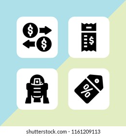 banking icon. 4 banking set with r d, discount, bill and exchange vector icons for web and mobile app