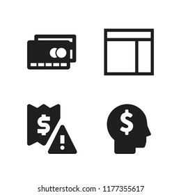 banking icon. 4 banking vector icons set. salary, credit card and invoice icons for web and design about banking theme