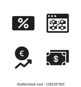 banking icon. 4 banking vector icons set. euro, dollar and browser icons for web and design about banking theme