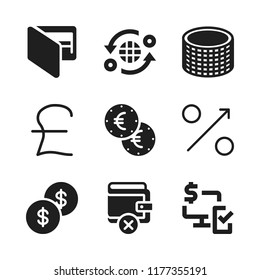 banking icon. 9 banking vector icons set. euro, dollar and percentage icons for web and design about banking theme