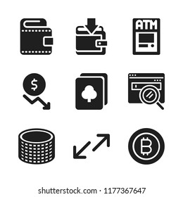 banking icon. 9 banking vector icons set. dollar, coin and browser icons for web and design about banking theme
