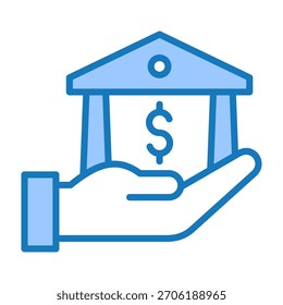 Ilustración vectorial de diseño de doble tono azul Banking Icon