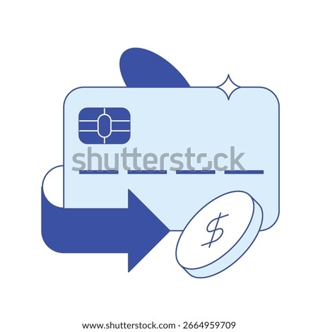 Banking icon Card with cashback. Payments with reward accrual, supporting personal finance management and bonus returns in banking ecosystems