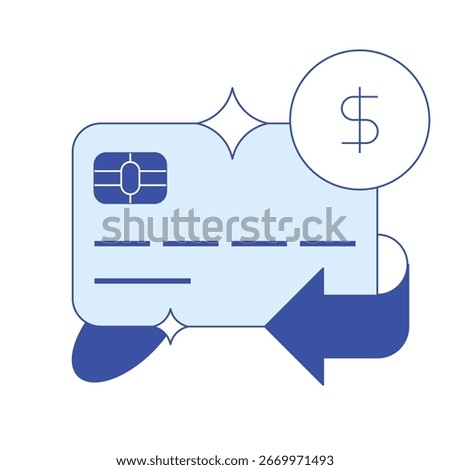 Banking icon. Dollar sign and chip-enabled debit card represent cashless payments, spending control, and secure banking access. Ideal for financial platforms and modern digital wallets