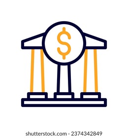 Banking icon duocolor orange black business illustration vector element and symbol perfect.