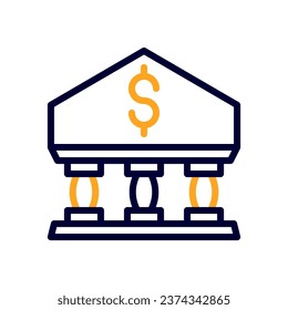 Banking icon duocolor orange black business illustration vector element and symbol perfect.