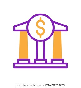 Banking icon duotone purple yellow business illustration vector element and symbol perfect.