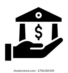 Banking Icon Glyph Design Vector Illustration