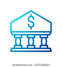 Banking icon gradient blue business illustration vector element and symbol perfect.