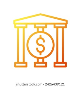 Banking icon gradient yellow orange business illustration vector element and symbol perfect.