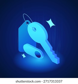 Ícone bancário. Símbolos de teclas e de alternância transmitem a seleção de hipotecas inteligentes e a tomada de decisões segura. Ideal para aplicativos e plataformas que oferecem financiamento imobiliário, comparação de empréstimos e orientação de propriedade residencial