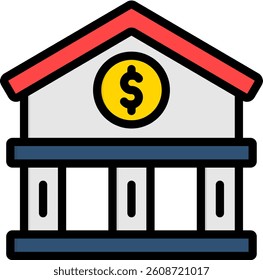 Banking Icon Lineal Color Vector Illustration