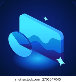 Banking icon. Pie chart and line graph symbolize financial planning, market forecasting, and diversified portfolio management. Perfect for banking apps, investment dashboards, and fintech platforms