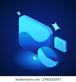 Ícone bancário. O gráfico de pizza com seta para cima representa o crescimento de capital, a alocação de ativos e a execução da estratégia financeira para aplicativos bancários, plataformas de investimento e ferramentas de otimização de portfólio