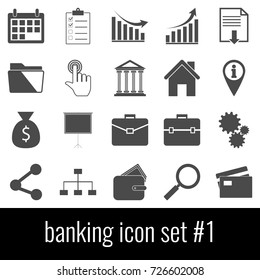 Banking. Icon set 1. Gray icon on white background.