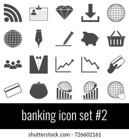 Banking. Icon set 2. Gray icon on white background.