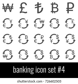 Banking. Icon set 4. Gray icon on white background.