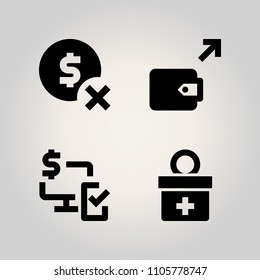 Banking icon set. app, volunteer, electronic and human illustration vector icons for web and design