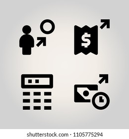 Banking icon set. bitcoin, minimal, monthly and ui illustration vector icons for web and design