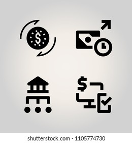 Banking icon set. blue, commerce, illustration and digital illustration vector icons for web and design