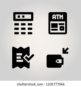 Banking icon set. budget, calendar, vector and quote illustration vector icons for web and design