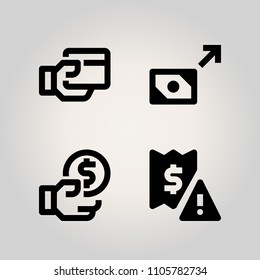 Banking icon set. cafe, coin, euro and quote illustration vector icons for web and design