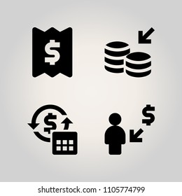 Banking icon set. communication, budget, commerce and pay illustration vector icons for web and design